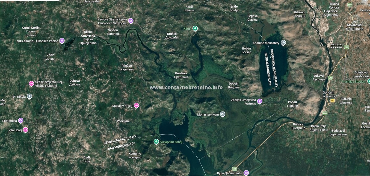 Prodaja, zemljište 46.324m2, Dodoši, Cetinje